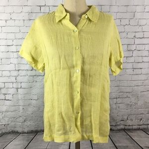 Eileen Fisher Size XS Linen Short Sleeve Top !D